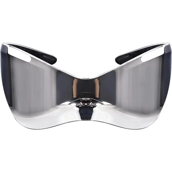 Women Futuristic Oversized Wrap Around Shield Fashion Superhero Mask Sunglasses Amazon.com: GUVIVI Futuristic Wrap Around Sunglasses for  main image 2